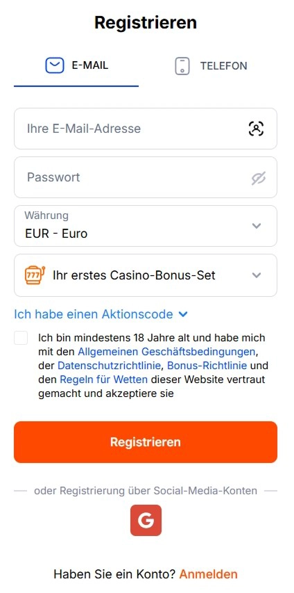 Schnell registrieren & sofort loslegen bei VulkanSpiele